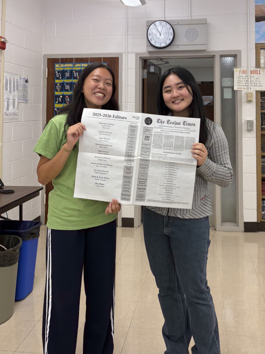 The Trojan Times Editors-in-Chief Sophia Kim (left) and Petra Lee (right) are ready to shine light on the people, events, and opinions of the Wissahickon community. 